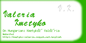 valeria kmetyko business card