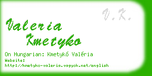 valeria kmetyko business card
